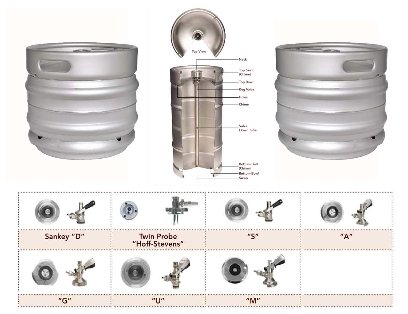 Euro standard 30L stainless steel beer keg